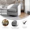 Flash Furniture Landon Club Style Commercial Barrel Accent Armchair Metal Base, Light Gray Fabric Upholstery BS-AC22-060-LTGRY-GG - alternate 4
